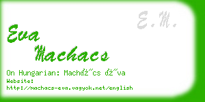 eva machacs business card
